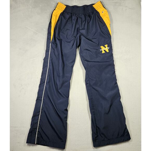 Champion Track Pants Mens Large Tear Away Navy Naval Academy Y2K Gym Lined - Picture 1 of 13